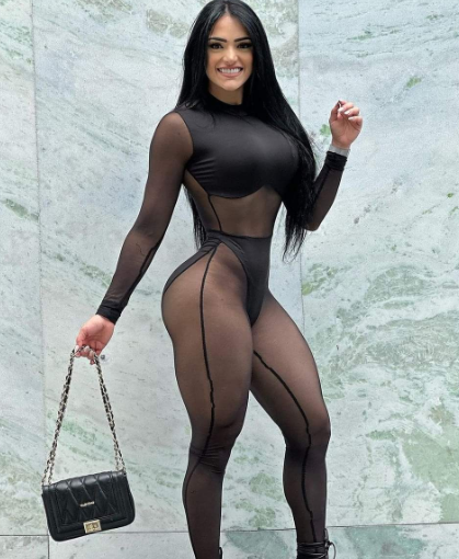 Bakhar Nabieva wearing black tights