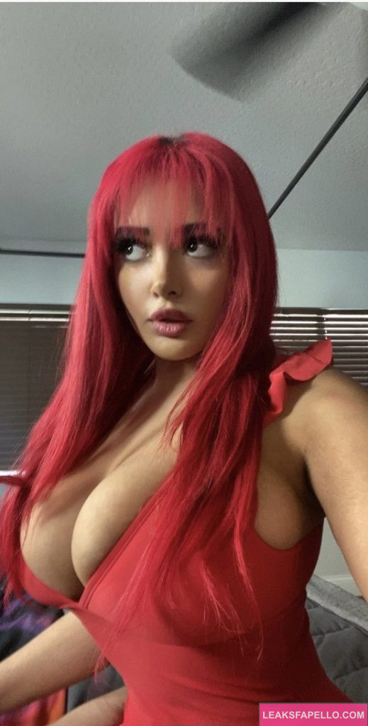 Brie Nightwood @brienightwood OnlyFans big tits red haired Only Fans model wearing sexy red dress