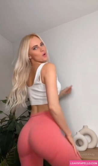Peyton Kinsly @peyton.kinsly OnlyFans blonde big tits sexy only fans model wearing white tops and pink leggings