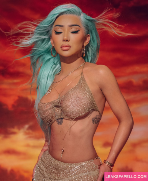 Nikita Dragun wearing a see through top 