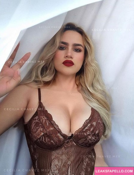 Cecilia Chávez @muvamoore OnlyFans ig tits curvy thick ass only fans model wearing brown lingerie