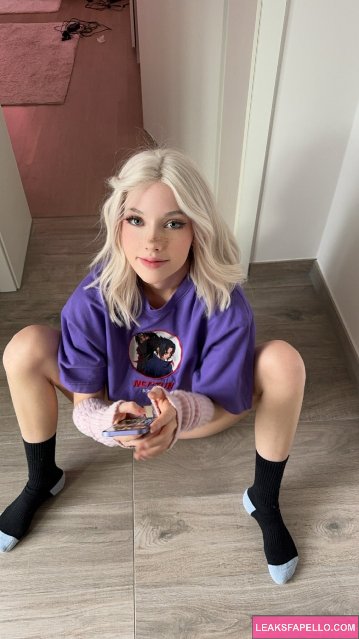 Milkimind @milkimind OnlyFans sexy cosplay petite big tits sexy only fans model wearing violet shirt 