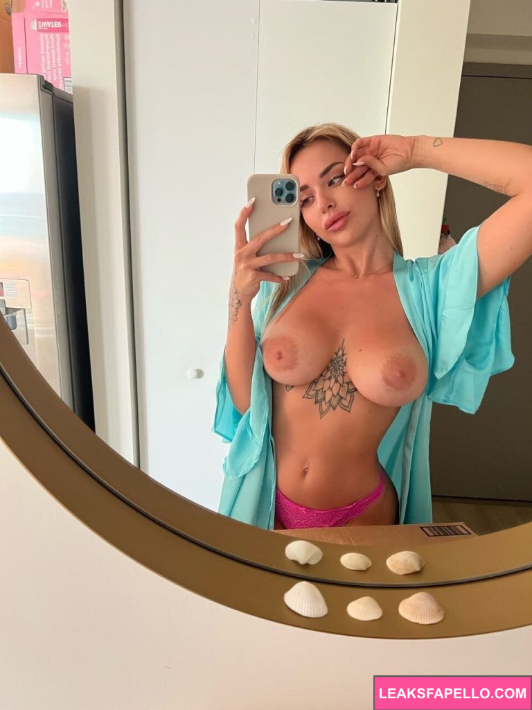 Lyla Skye @itslylaskye OnlyFans big tits sexy only fans model wearing green robe showing her tits
