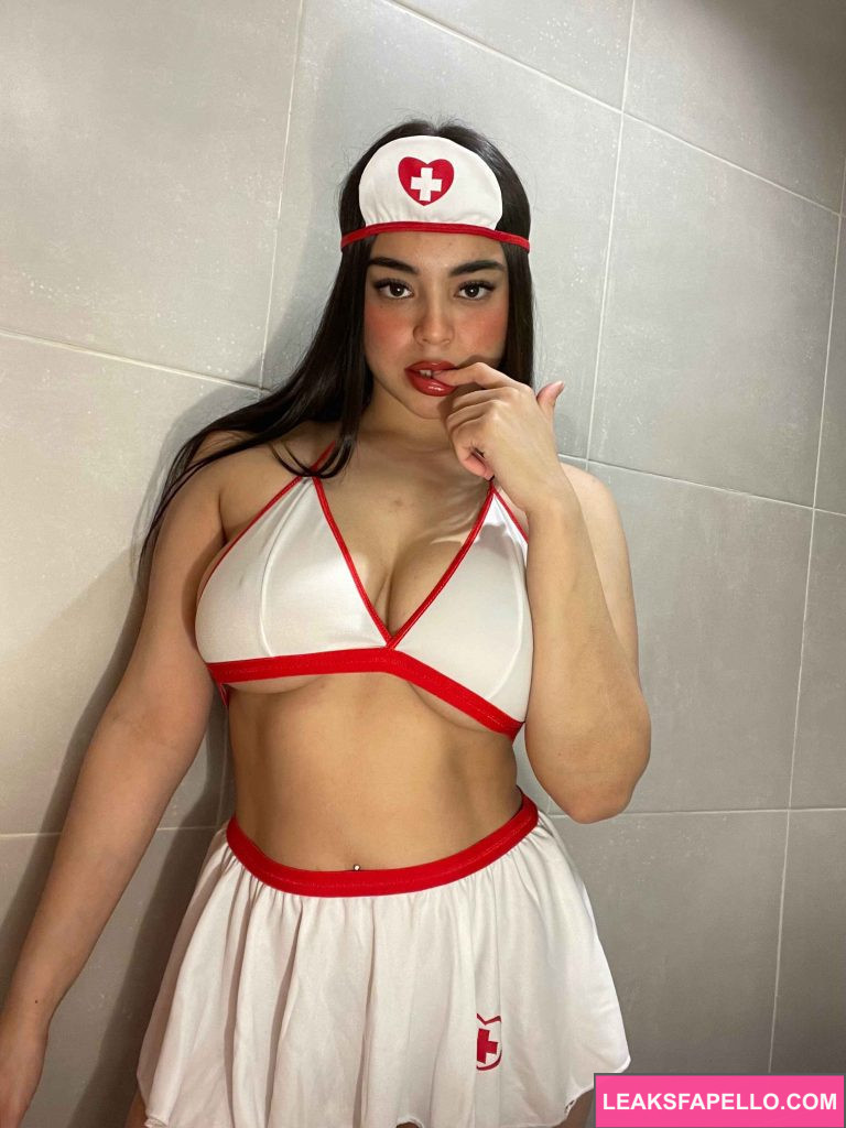 Angelina @sweetie.angelina OnlyFans big tits thick ass sexy hot only fan model wearing white nurse outfit