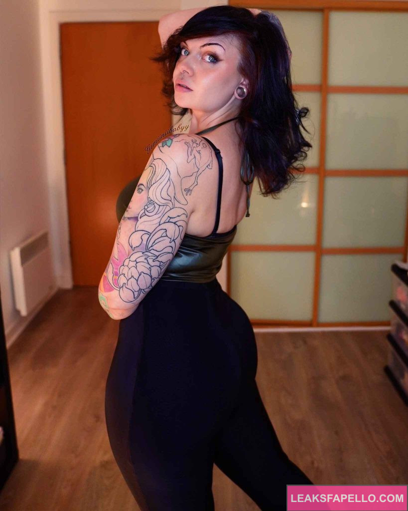 Gem @gemiinibaby OnlyFans emo big tits tattoed only fans model wearing black sexy dress