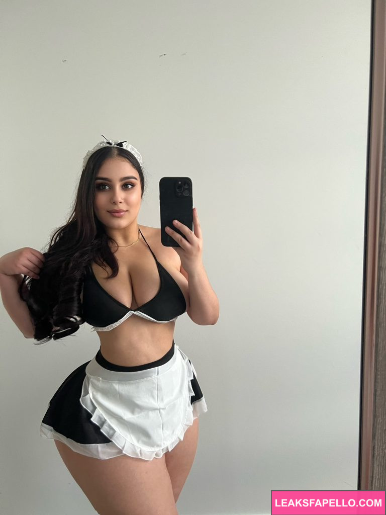 Annabella Ivy @annabelladoe OnlyFans chubby big boobs big ass only fans model wearing a maid cosplay costume