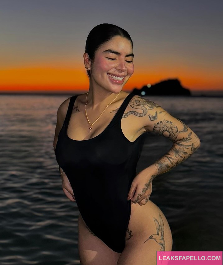 Jois Ramirez @joisramirezo OnlyFans hot big tits tatted only fans model wearing black one piece bikini