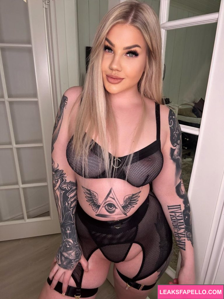 Jasmin Juliet @jasminjuliet OnlyFans blonde thick big tits thick ass only fans model wearing black two piece lingerie