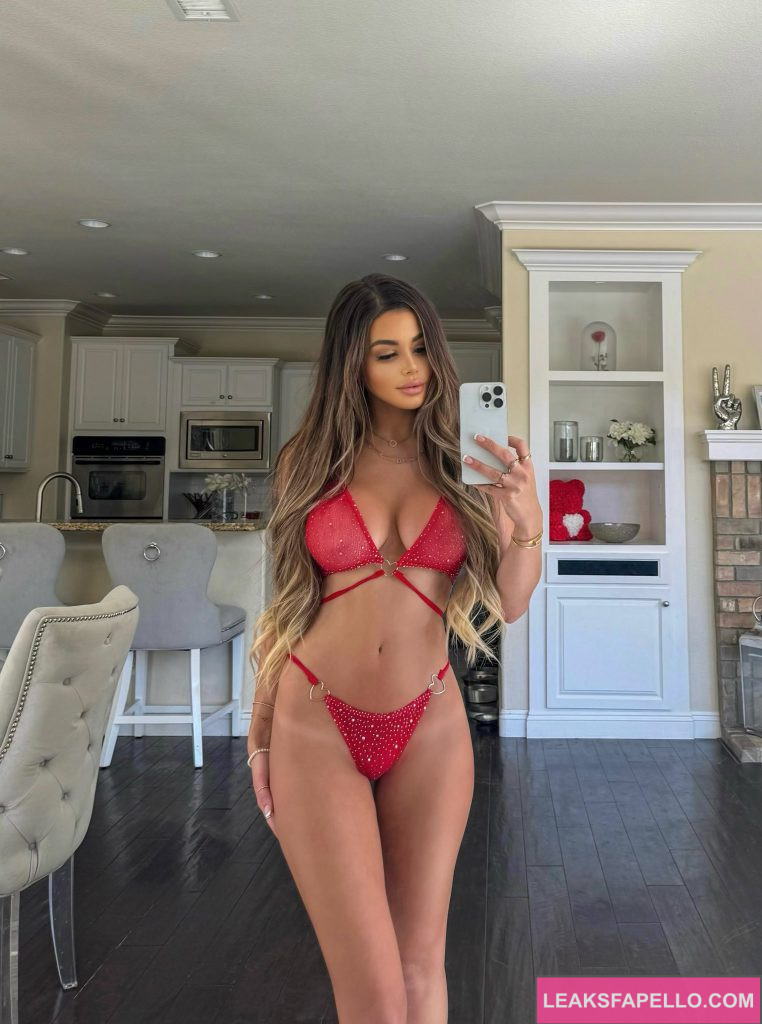 Julianne Kissinger @juliannee OnlyFans hot only fans big tits sexy model wearing red two piece bikini mirror shot