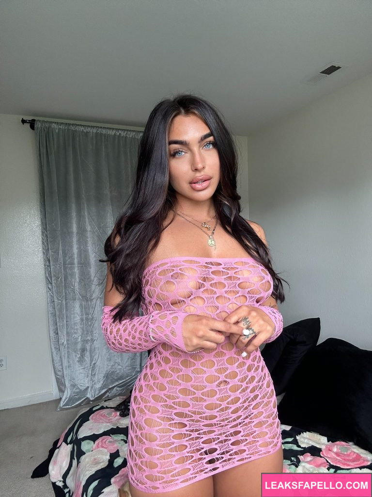 Emily Rinaudo @emjayplays OnlyFans big tits gorgeous hot thick only fans model wearing pink lingerie