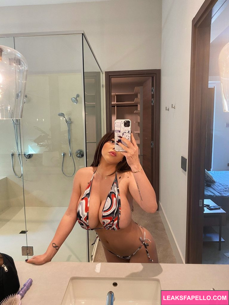 Danielley Ayala @danielleyayalavip OnlyFans big tits hot big ass only fans model wearing sexy two piece bikini mirror shot in the bathroom