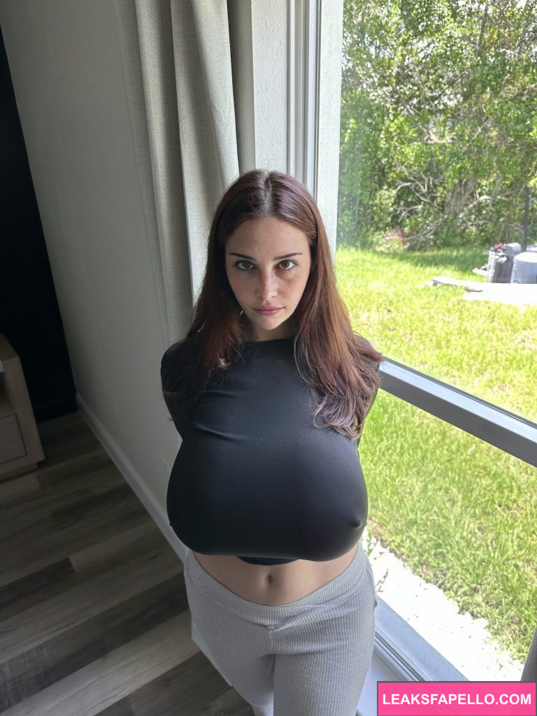 Kat Dunning @waifukatt OnlyFans big tits thick only fans model wearing black shirt and grey sweat pants