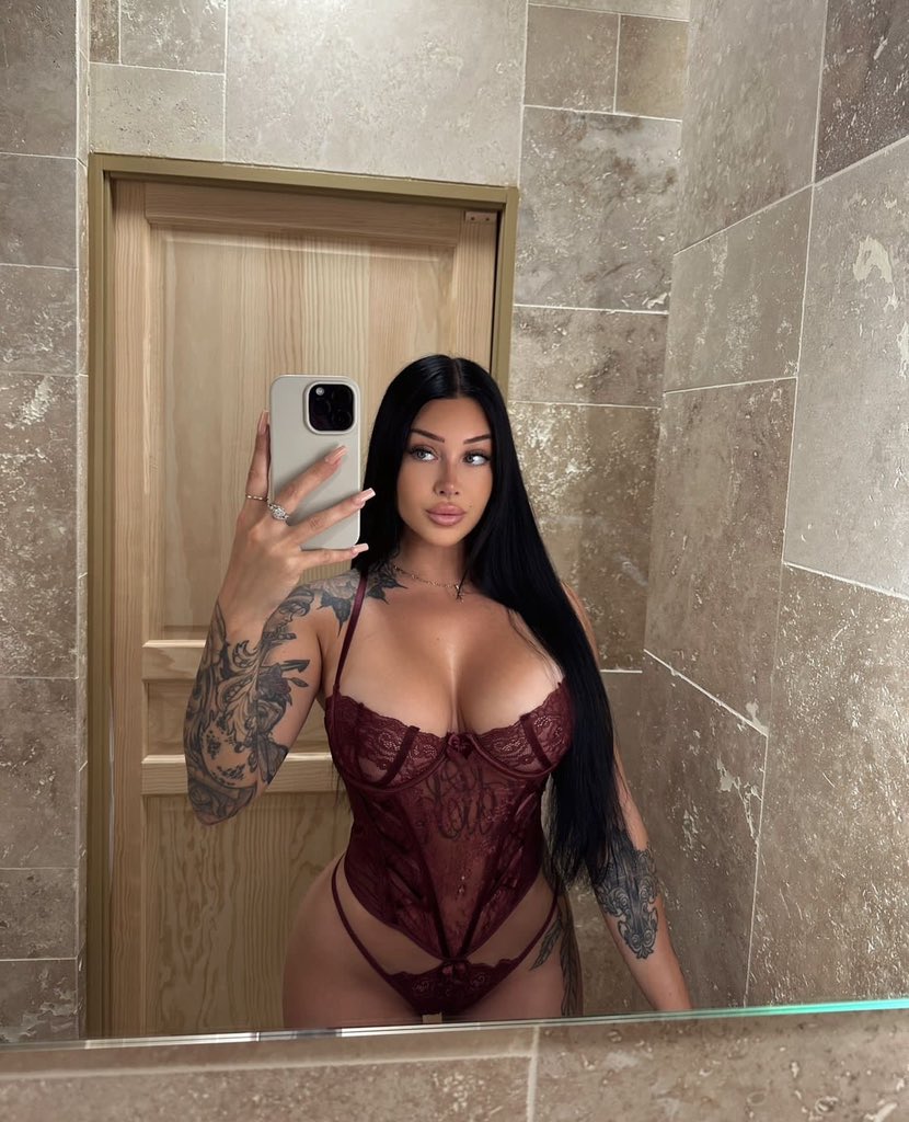 Valerie Cossette @valeriec OnlyFans hot tatted big tits fit only fans model wearing sexy lingerie mirror shot in the bathroom