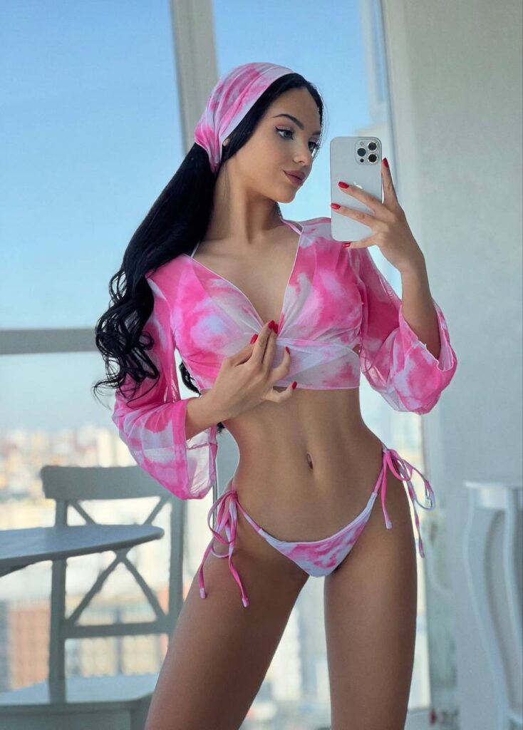 Anastasia Tailakova @a_vii OnlyFans hot sexy only fans model wearing pink mirror shot