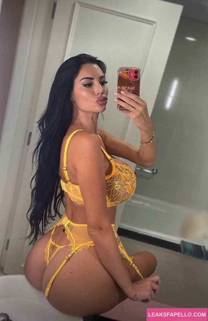 Yvonne Bar @yvonne_bar OnlyFans thick busty big boobs thick ass only fans model wearing yellow lingerie