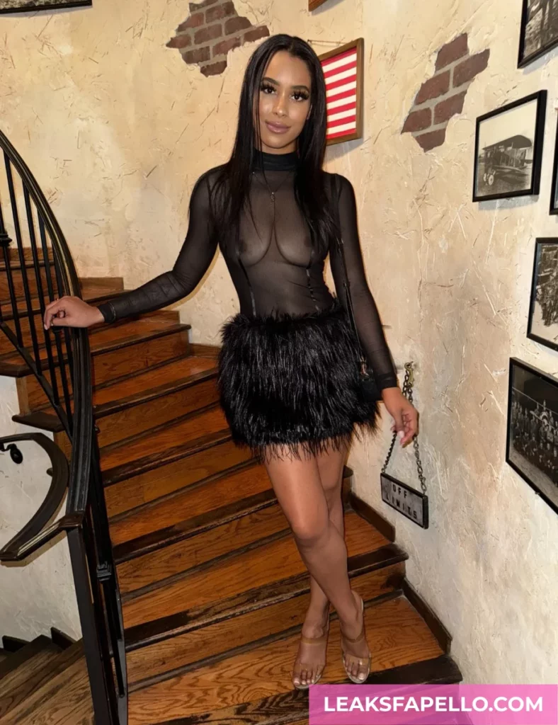 Jayne Doh wearing semi transparent black dress