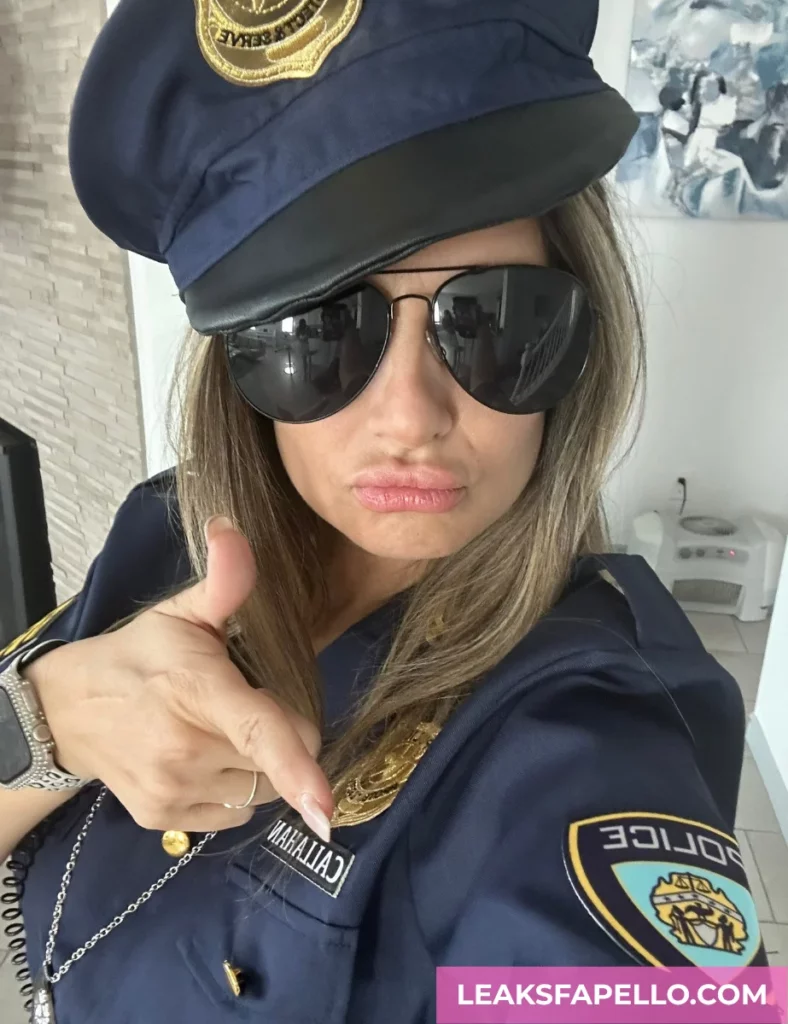 Krystal Sparks, Blonde Curvy Big tits OnlyFans model, is roleplaying as a cop