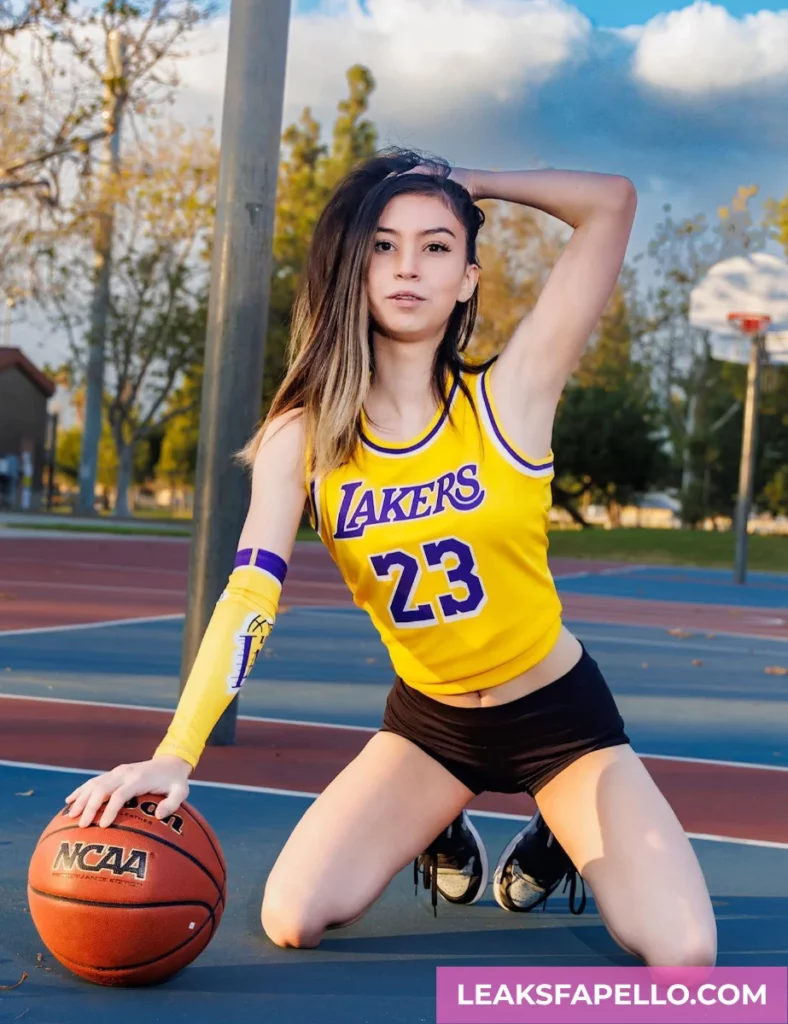 Amber Angel, Slim Petite Curvy OnlyFans model, is in her sports outfit