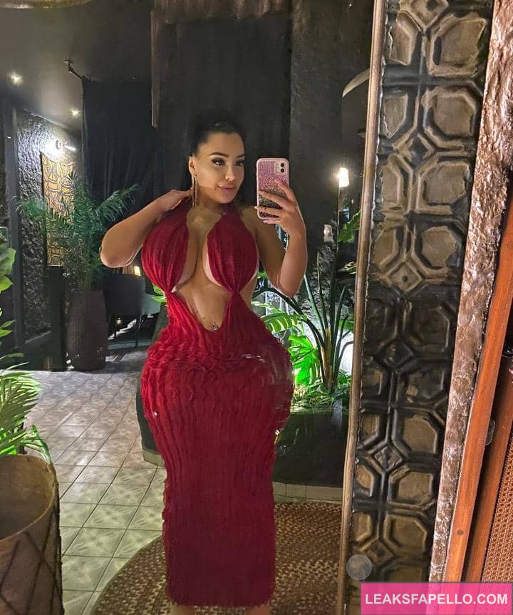 Valentina Perez in a sexy red dress